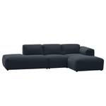 Ecksofa HUDSON mit Chaiselongue Webstoff Anda II: Grau - Longchair davorstehend rechts