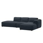 Ecksofa HUDSON mit Chaiselongue Webstoff Anda II: Grau - Longchair davorstehend rechts