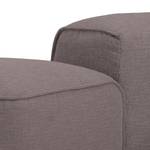 Ecksofa HUDSON mit Chaiselongue Webstoff Milan: Grau-Braun - Longchair davorstehend rechts