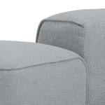 Hoekbank HUDSON met chaise longue Geweven stof Anda II: Zilverkleurig - Longchair vooraanzicht links