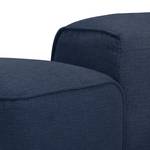 Hoekbank HUDSON met chaise longue Geweven stof Milan: Lichtblauw - Longchair vooraanzicht rechts