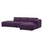 Ecksofa HUDSON mit Chaiselongue Webstoff Anda II: Violett - Longchair davorstehend rechts