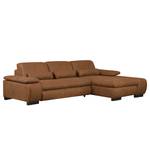 Ecksofa Infinity (mit Schlaffunktion) Antiklederlook - Cognac - Longchair davorstehend rechts