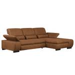 Ecksofa Infinity (mit Schlaffunktion) Antiklederlook - Cognac - Longchair davorstehend rechts