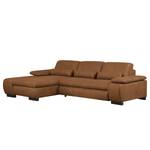 Ecksofa Infinity (mit Schlaffunktion) Antiklederlook - Cognac - Longchair davorstehend links