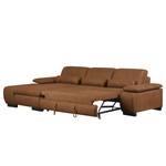 Ecksofa Infinity (mit Schlaffunktion) Antiklederlook - Cognac - Longchair davorstehend links