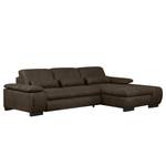 Ecksofa Infinity (mit Schlaffunktion) Antiklederlook - Espresso - Longchair davorstehend rechts