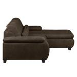 Ecksofa Infinity (mit Schlaffunktion) Antiklederlook - Espresso - Longchair davorstehend rechts