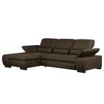 Ecksofa Infinity (mit Schlaffunktion) Antiklederlook - Espresso - Longchair davorstehend links