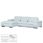 Ecksofa Infinity (mit Schlaffunktion) Webstoff - Pastellblau - Longchair davorstehend links