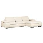 Ecksofa Infinity (mit Schlaffunktion) Webstoff - Creme - Longchair davorstehend rechts