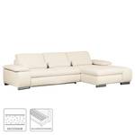 Ecksofa Infinity (mit Schlaffunktion) Webstoff - Creme - Longchair davorstehend rechts