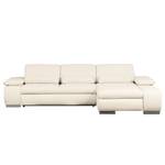 Ecksofa Infinity (mit Schlaffunktion) Webstoff - Creme - Longchair davorstehend rechts