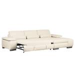 Ecksofa Infinity (mit Schlaffunktion) Webstoff - Creme - Longchair davorstehend rechts