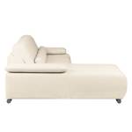 Ecksofa Infinity (mit Schlaffunktion) Webstoff - Creme - Longchair davorstehend rechts