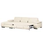 Ecksofa Infinity (mit Schlaffunktion) Webstoff - Creme - Longchair davorstehend links