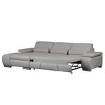 Ecksofa Infinity (mit Schlaffunktion) Webstoff - Grau - Longchair davorstehend links