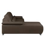 Ecksofa Infinity (mit Schlaffunktion) Webstoff - Espresso - Longchair davorstehend rechts