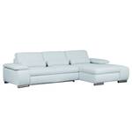 Ecksofa Infinity (mit Schlaffunktion) Webstoff - Pastellblau - Longchair davorstehend rechts