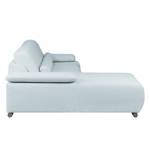 Ecksofa Infinity (mit Schlaffunktion) Webstoff - Pastellblau - Longchair davorstehend rechts