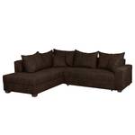 Canapé d'angle Inywa Aspect cuir antique - Microfibre Priya: Marron foncé - Avec fonction couchage