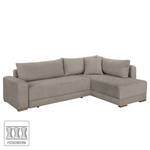 Ecksofa Jedway Microfaser - Cappuccino - Ottomane davorstehend rechts