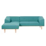 Ecksofa Jelsa Webstoff Webstoff - Petrol - Longchair davorstehend links