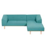 Ecksofa Jelsa Webstoff Petrol - Longchair davorstehend rechts