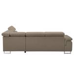 Ecksofa Keystone Strukturstoff - Cappuccino - Ottomane davorstehend rechts