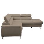 Ecksofa Keystone Strukturstoff - Cappuccino - Ottomane davorstehend rechts