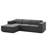 Ecksofa KINX mit Longchair Webstoff Osta: Anthrazit - Breite: 260 cm - Longchair davorstehend links - Sitztiefenverstellung