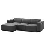 Ecksofa KINX mit Longchair Webstoff Osta: Anthrazit - Breite: 260 cm - Longchair davorstehend links - Sitztiefenverstellung