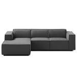 Ecksofa KINX mit Longchair Webstoff Osta: Anthrazit - Breite: 260 cm - Longchair davorstehend links - Sitztiefenverstellung