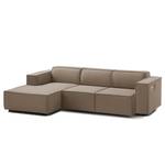 Ecksofa KINX mit Longchair Webstoff Osta: Cappuccino - Breite: 260 cm - Longchair davorstehend links - Sitztiefenverstellung