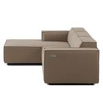 Ecksofa KINX mit Longchair Webstoff Osta: Cappuccino - Breite: 260 cm - Longchair davorstehend links - Sitztiefenverstellung