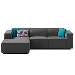 Ecksofa KINX mit Longchair Webstoff - Webstoff Osta: Anthrazit - Breite: 260 cm - Longchair davorstehend links - Keine Funktion