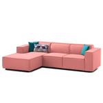 Ecksofa KINX mit Longchair Webstoff - Webstoff Osta: Koralle - Breite: 260 cm - Longchair davorstehend links - Keine Funktion