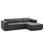 Ecksofa KINX mit Longchair Webstoff Osta: Anthrazit - Breite: 260 cm - Longchair davorstehend rechts - Sitztiefenverstellung