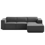 Ecksofa KINX mit Longchair Webstoff Osta: Anthrazit - Breite: 260 cm - Longchair davorstehend rechts - Sitztiefenverstellung