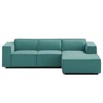 Ecksofa KINX mit Longchair Webstoff Osta: Petrol - Breite: 260 cm - Longchair davorstehend rechts - Sitztiefenverstellung