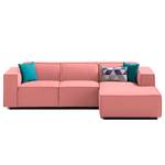 Ecksofa KINX mit Longchair Webstoff - Webstoff Osta: Koralle - Breite: 260 cm - Longchair davorstehend rechts - Keine Funktion