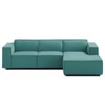 Ecksofa KINX mit Longchair Webstoff - Webstoff Osta: Petrol - Breite: 260 cm - Longchair davorstehend rechts - Keine Funktion