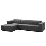 Ecksofa KINX mit Longchair Webstoff Osta: Anthrazit - Breite: 294 cm - Longchair davorstehend links - Sitztiefenverstellung