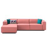 Ecksofa KINX mit Longchair Webstoff - Webstoff Osta: Koralle - Breite: 294 cm - Longchair davorstehend links - Keine Funktion