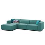 Ecksofa KINX mit Longchair Webstoff - Webstoff Osta: Petrol - Breite: 294 cm - Longchair davorstehend links - Keine Funktion