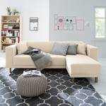 Ecksofa KiYDOO relax Webstoff Creme - Longchair davorstehend rechts