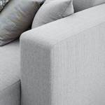 Ecksofa KiYDOO relax Webstoff Silber - Longchair davorstehend rechts