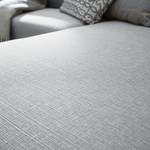 Ecksofa KiYDOO relax Webstoff Silber - Longchair davorstehend rechts