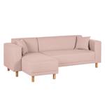 Hoekbank KiYDOO relax geweven stof - Mauve - Longchair vooraanzicht links