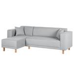 Ecksofa KiYDOO relax Webstoff Silber - Longchair davorstehend links